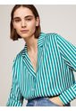 Camisa Verde De Rayas Con Corte Amplio Tommy Hilfiger de Tommy Hilfiger