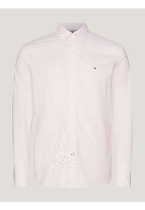 Camisa Th Flex Slim Con Microestampado Tommy Hilfiger