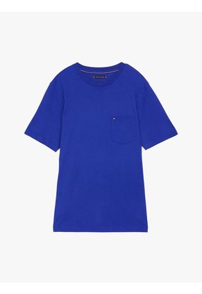 Camiseta Azul De Cuello Redondo Con Bolsillo Tommy Hilfiger