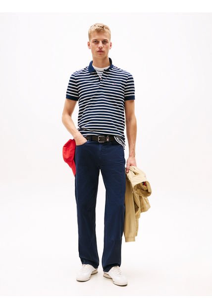 Polo Multicolor De Corte Slim Con Parche Con Logo Tommy Jeans