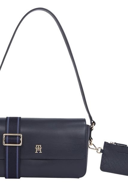 Bolso Azul Mensajero TH Monogram Transformable Tommy Hilfiger