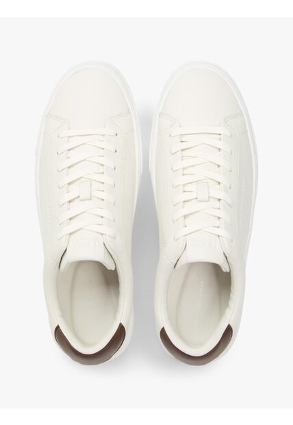 Tenis Beige De Cuero Con Suela Cupsole Tommy Hilfiger