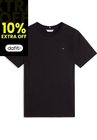 Camiseta Negra De Corte Regular Con Logo Tommy Hilfiger Tommy Hilfiger