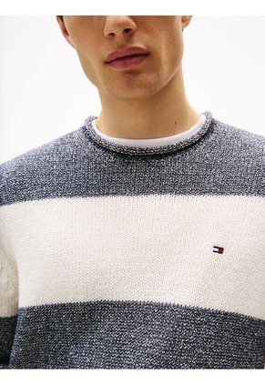 Saco Azul Con Cuello Redondo Enrollado Tommy Hilfiger