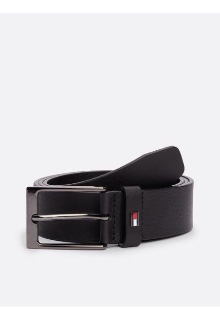 Cinturón Negro De Cuero Tonal Tommy Hilfiger