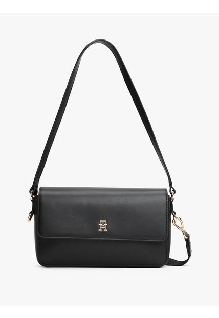 Bolso Negro Mensajero TH Monogram Transformable Tommy Hilfiger