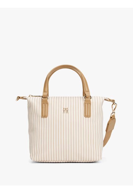 Bolso Beige Tote De Lona Tommy Hilfiger
