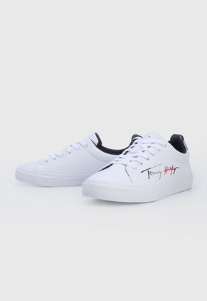 Tenis Lifestyle Blanco-Azul-Plateado Tommy Hilfiger Signature
