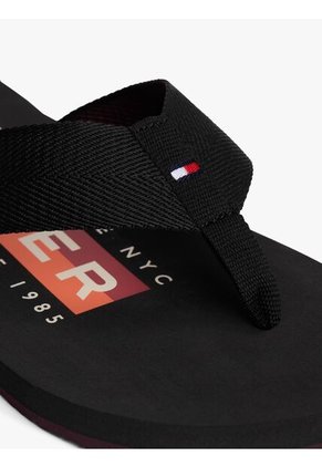 Sandalias Negro Con Tiras De Tejido Trenzado Tommy Hilfiger