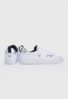 Tenis Lifestyle Blanco-Azul-Plateado Tommy Hilfiger Signature