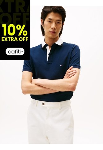 Polo Azul De Corte Regular Con Logo Gráfico Tommy Hilfiger Tommy Hilfiger