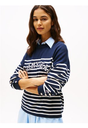 Saco Azul Varsity A Rayas TJW Tommy Jeans