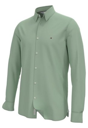 Camisa Verde Solid Con Logo Tommy Hilfiger