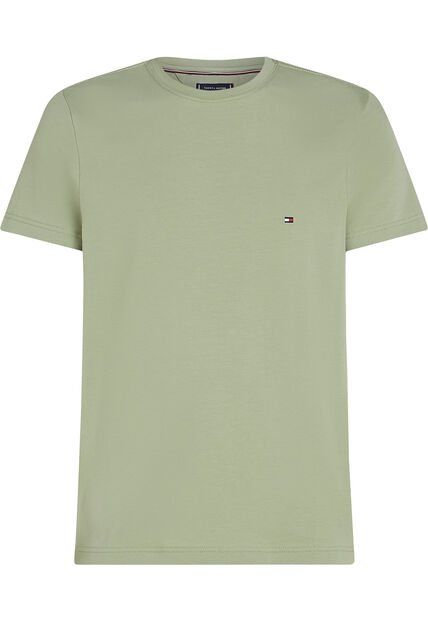 Camiseta Verde De Cuello Redondo Y Corte Extra Slim Tommy Hilfiger