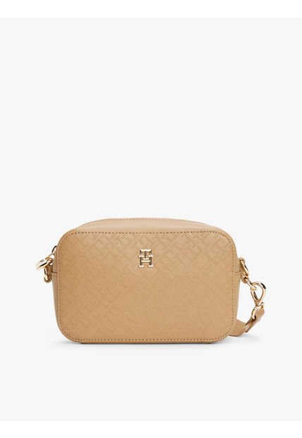 Bolso Beige Con Monograma TH Tommy Hilfiger