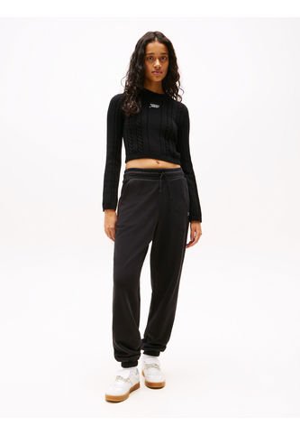Joggers Negro Signature Amplios Con Bajo Elástico Tommy Jeans Tommy Hilfiger