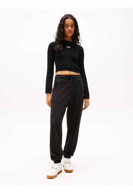 Joggers Negro Signature Amplios Con Bajo Elástico Tommy Jeans
