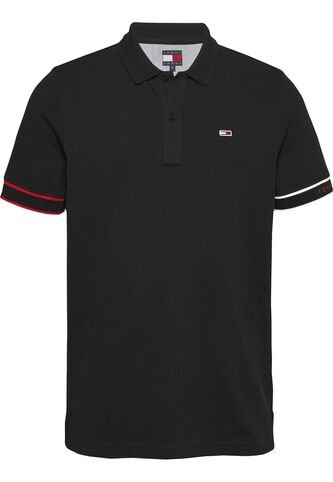 Polo Negro De Corte Slim Con Logo Tommy Jeans Tommy Hilfiger