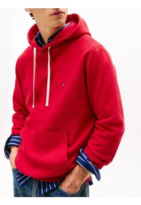 Buzo Rojo Con Capota Y Logo Bordado Tommy Hilfiger