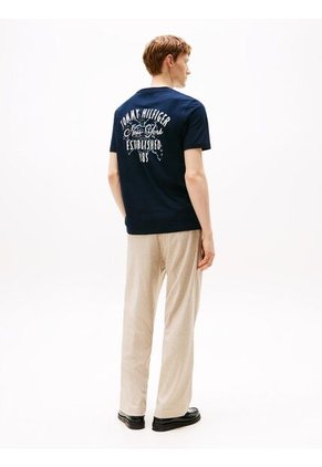 Camiseta Azul Con Logo Gráfico Tommy Hilfiger