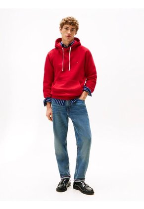 Buzo Rojo Con Capota Y Logo Bordado Tommy Hilfiger