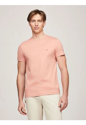 Camiseta Beige Essential Con Logo Tommy Hilfiger