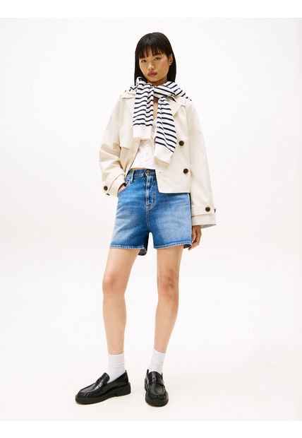 Rompe Beige Viento Estilo Trench Corta Tommy Jeans