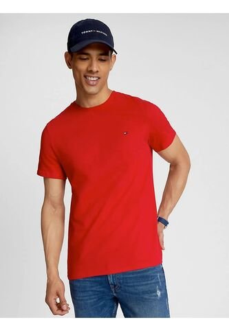 Camiseta Manga Corta Rojo Slim Fit Esencial En Algodón Tommy Hilfiger Tommy Hilfiger