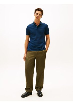 Polo Azul De Corte Regular Con Logo Tommy Hilfiger