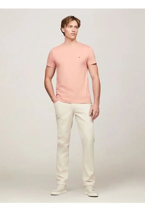 Camiseta Beige Essential Con Logo Tommy Hilfiger