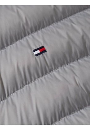 Chaqueta Gris Acolchada Con Cuello Levantado Tommy Hilfiger