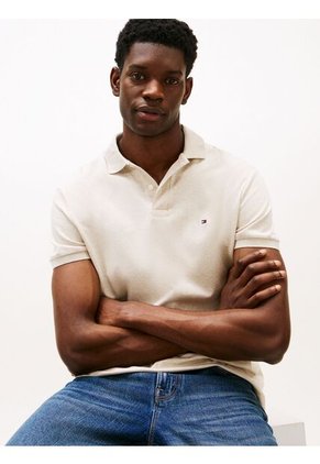 Polo Gris De Punto Interlock De Corte Regular Tommy Hilfiger