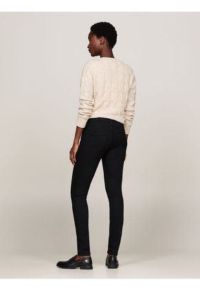 Jeans Negro Como Ceñidos De Talle Medio Y Negros Tommy Hilfiger