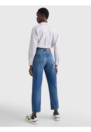 Jeans Azul De Talle Alto Con Corte Globo Amplio Tommy Hilfiger