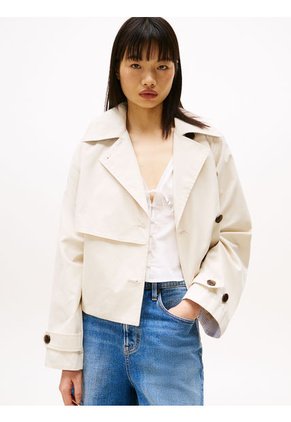 Rompe Beige Viento Estilo Trench Corta Tommy Jeans
