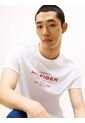 Camiseta Blanca De Cuello Redondo Con Logo Tommy Hilfiger de Tommy Hilfiger
