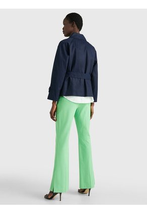 Chaquetón De Botonadura Doble Con Cinturón Mujer Azul Tommy Hilfiger