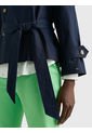 Chaquetón De Botonadura Doble Con Cinturón Mujer Azul Tommy Hilfiger de Tommy Hilfiger