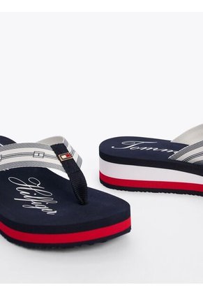 Sandalias Negro Con Logo Distintivo Tommy Hilfiger