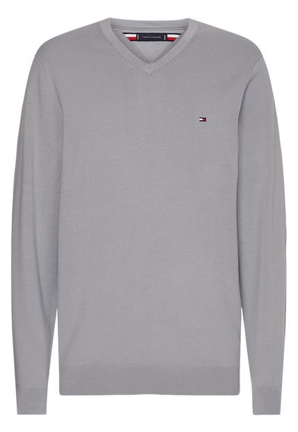 Saco Gris Tejido Essential De Cuello V