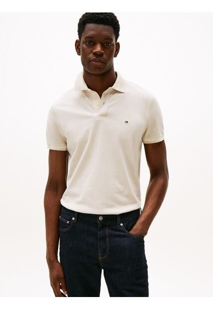 Polo Gris De Corte Regular Con Ribeteado Tommy Hilfiger
