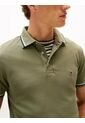 Polo Verde Ribeteado De Corte Slim Tommy Hilfiger de Tommy Hilfiger