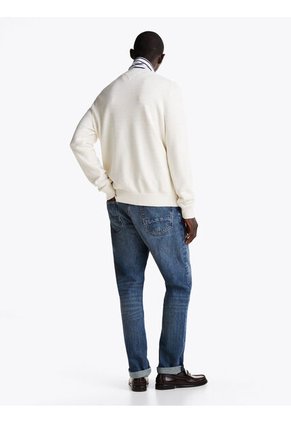 Saco Blanco De Punto Texturizado Y Cuello Redondo Tommy Hilfiger