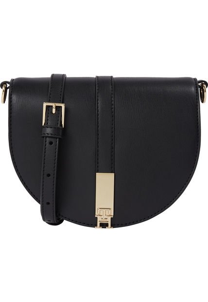 Bolso Negro Saddle Heritage Con Correa Cruzada Tommy Hilfiger