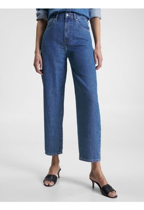 Jeans Cónicos De Talle Alto Y Corte Globo Tobilleros Tommy Hilfiger