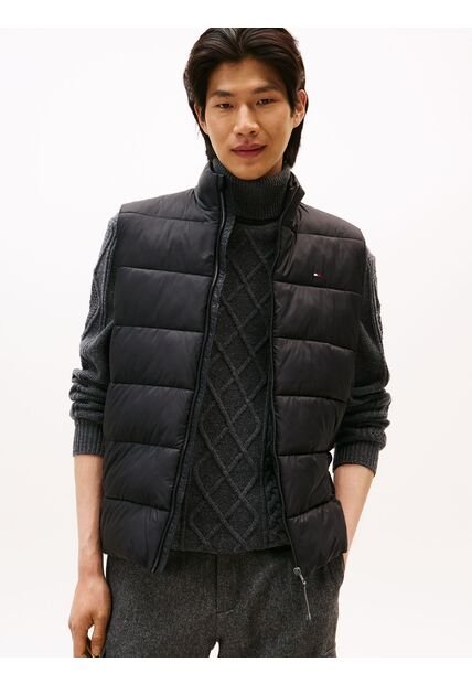 Chaleco Negro De Cuello Alto Acolchado Tommy Hilfiger