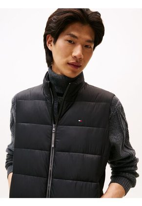 Chaleco Negro De Cuello Alto Acolchado Tommy Hilfiger