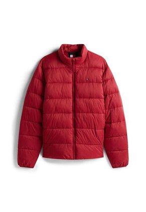Chaqueta Roja De Cuello Alto Acolchada Con Logo Tommy Hilfiger