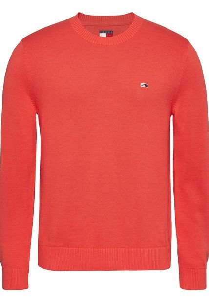 Suéter Rojo Essential De Corte Slim Con Parche Tommy Jeans