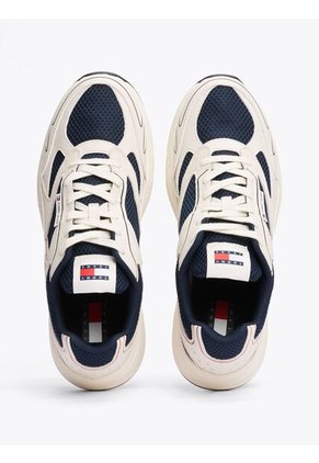 Tenis Negro Color Block Con Mezcla De Texturas Tommy Hilfiger